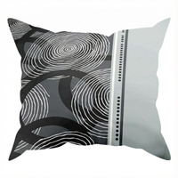 Poszewka flanela 40x40 | 183sza | szara | koła pasy geometria