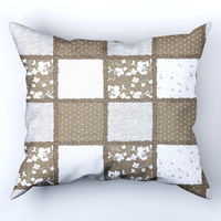 Poszewka flanela 50x60 | 107Nbe | brązowa | patchwork