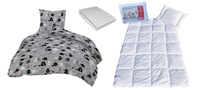 Komplet 100x160 + 40x60 + prześcieradło jersey 80x160  061szar-czer