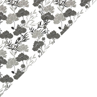 Apaszka bandamka bandana chustka | 219sza | biało szara | kwiaty maki