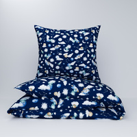 Pościel bawełniana 200x220 + poszewki na poduszkę 2*70x80 | 202ufo | granatowa | planety kosmos