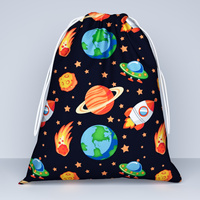 Worek szkolny na buty | 202cie | granatowo pomarańczowa | planety kosmos