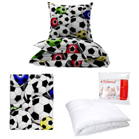 Zestaw pościeli  100x160 + 40x60 + prześcieradło we wzorze 80x160 | 089P3D | kolorowa | piłki 3D