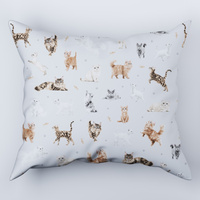 Poszewka bawełniana na poduszkę 50x70 | 432nsz | szara | kotki