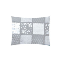 Poszewka z kory 40x40 | 107Nsz | biało szara | patchwork