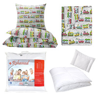 Zestaw pościeli  100x160 + 40x60 + prześcieradło we wzorze 80x160 | 266bia | biała | pociagi ciuchcie