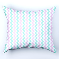 Poszewka bawełniana na poduszkę 50x50  | 407pas | pastelowa | zygzaki