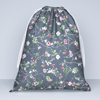 Worek szkolny na buty | 121grf | szary | powoje z motylem