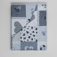 Prześcieradło z gumką do łóżeczka 80x160 bawełniane | 137sza | szare | patchwork serca
