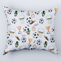 Poszewka bawełniana na poduszkę 50x60 | 089gol | biała | piłki puchary