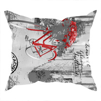 Poszewka bawełniana na poduszkę 50x60 | 500sza | szara | rowery i motyle