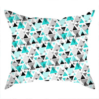 Poszewka bawełniana na jaśka 40x40 | 381trk | turkusowa | wzór geometryczny