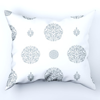 Poszewka bawełniana na poduszkę 50x50 | 388bsz | biało szara | ornament