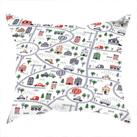 Poszewka bawełniana na jaśka 40x40 | 088bia | biała | autka