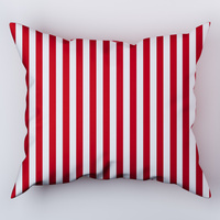 Poszewka bawełniana na poduszkę 50x70 | 213red | bialo czerwona | pasy paski