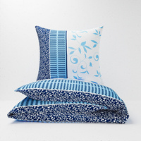 Pościel bawełniana 200x220 + poszewki na poduszkę 2*70x80 | 174turkus | turkusowa | bluszcz