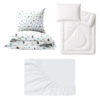 Zestaw pościeli  100x160 + 40x60 + prześcieradło jersey 80x160 | 002bor | bordowa | świąteczna Mikołaje