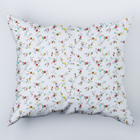 Poszewka flanela 40x40 | 209red | biało czerwona | kwiaty