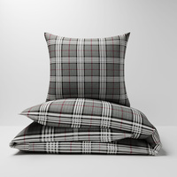 Pościel z kory 160x200 + 70x80 + 40x40 | 028Nsz | szara | krata