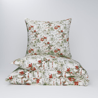 Pościel bawełniana 200x220 + poszewki na poduszkę 2*70x80 | 117ecr | ecri | kwiaty