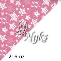 Apaszka bandamka bandana chustka | 216roz | różowa | gwiazdki