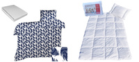 Komplet 100x160 + 50x60 + prześcieradło jersey 80x160 003granat