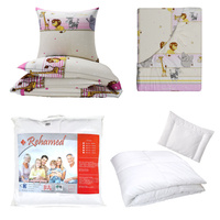 Zestaw pościeli 100x160 + 40x60 + prześcieradło we wzorze 80x160 | 104róż | różowa | zwierzątka safari