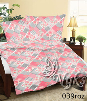 Poszewka z kory 40x40 | 039róż | różowa | patchwork