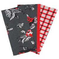 Zestaw Poszewek kora 063red | czerwony | kwiaty
