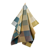 Ścierka kuchenna z bawełny organicznej krata zielona