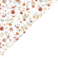 Apaszka bandamka bandana chustka | 415red | biało czerwona | kwiaty