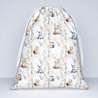 Worek szkolny na buty | 020zaj | biało brązowa | zajączki liski