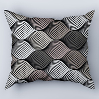 Poszewka bawełniana na poduszkę 50x50 | 163bra | brązowa | fale