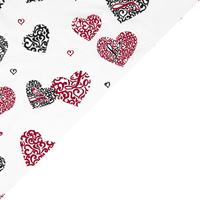 Apaszka bandamka bandana chustka | 113bia | biało czerwona | serca