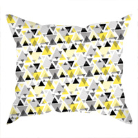 Poszewka bawełniana na jaśka 40x40 | 381zlt | żółta | wzór geometryczny