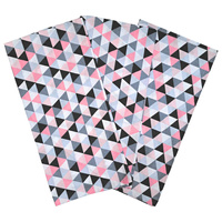 Poszewki bawełniane na jaśka 40x40 Zestaw - 3szt 110roz | szaro różowe | geometryczne