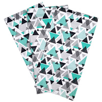 Poszewki bawełniane na jaśka 40x40 Zestaw - 3szt 381mie | miętowe | geometryczne