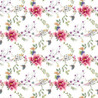 Prześcieradło z gumką do łóżeczka 80x200 bawełniane | 339Nbi | białe | kwiaty