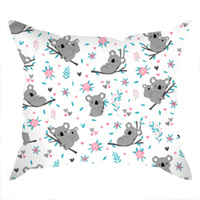 Poszewka bawełniana na jaśka 40x40 | 198koal | biała | zwierzątka koala