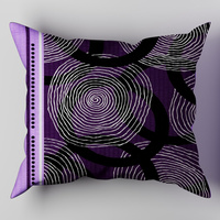 Poszewka flanela 50x60 | 183wrz | wrzosowa | koła pasy geometria