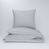 Pościel z kory 200x220 + poszewki na poduszkę 2*70x80 | 171szary | szara | paski