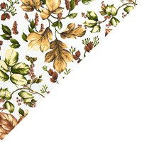 Apaszka bandamka bandana chustka | 389Lbi | biało brązowa | liście