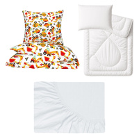 Zestaw pościeli  100x160 + 40x60 + prześcieradło jersey 80x160 | 002bor | bordowa | świąteczna Mikołaje