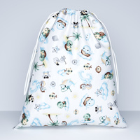 Worek szkolny na buty | 210mor | niebieski | żółwie ryby morski