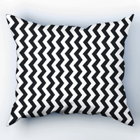 Poszewka bawełniana na jaśka 40x40 | 407cza | biało czarna | zygzaki
