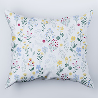 Poszewka flanela 40x40 | 129blu | biała | polne kwiaty