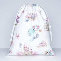 Worek szkolny na buty | 436syr | biało pastelowy | syrenki