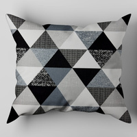 Poszewka bawełniana na jaśka 40x40 | 110bia | biało czarna | wzór geometryczny