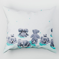 Poszewka bawełniana na jaśka 40x40 | 139mięta | miętowa | misie 3D