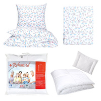 Zestaw pościeli  100x160 + 50x60 + prześcieradło we wzorze 80x160 | 103białe | szara | jednorożce